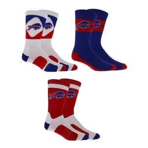 Men's Buffalo Bills 3-Pack Sport Crew Socks